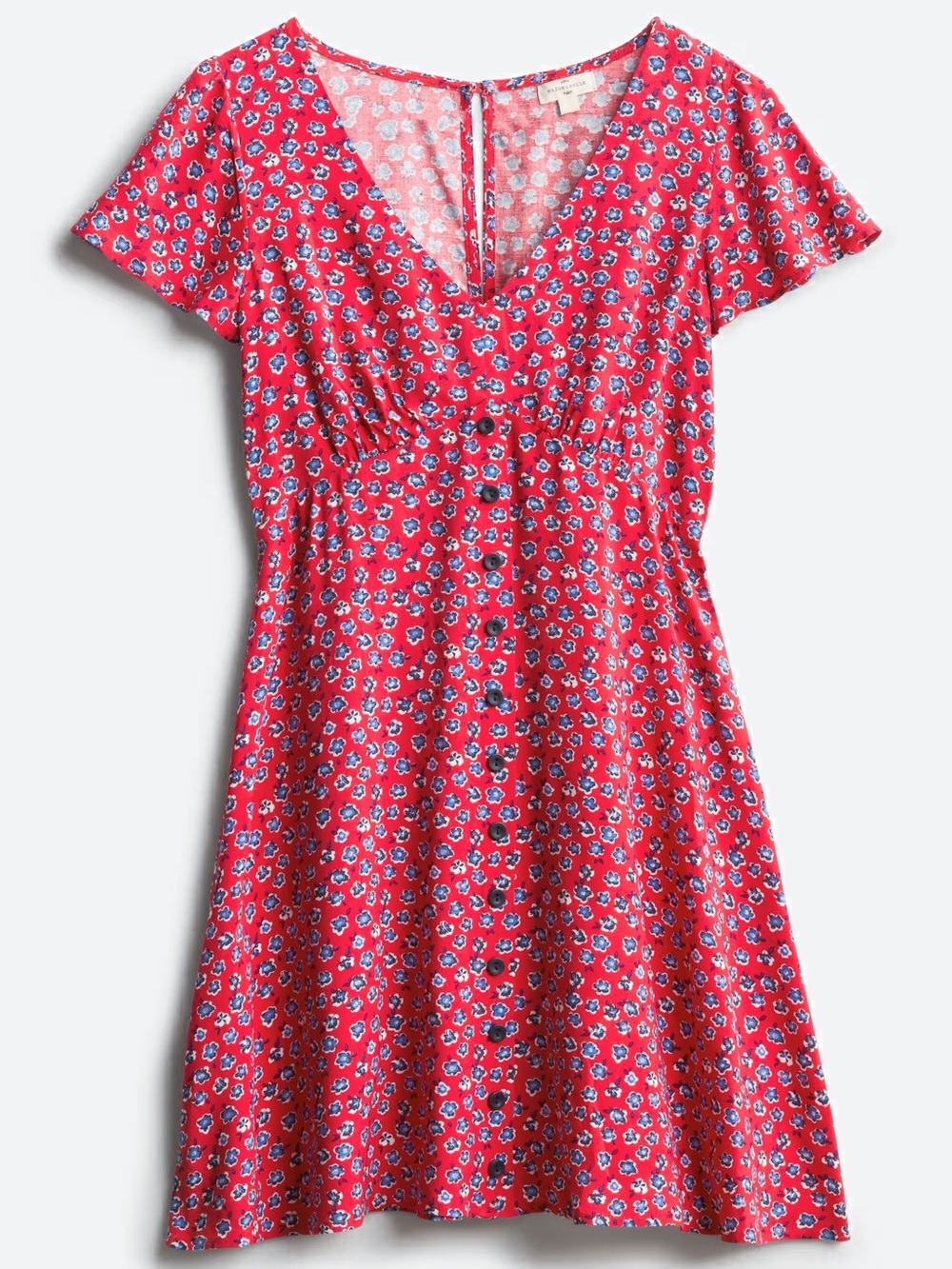 Women's mason & belle Lyla Button Detail Red Floral Mini Dress
